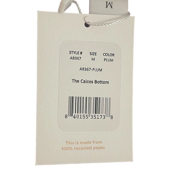 Andie Swim The Caicos Bikini Hipster Bottom Swimwear Plum Purple Size Medium - Picture 3 of 3